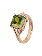 Romwe Olive  Shape Crystal Finger Ring