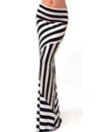 Romwe High Waist Striped Tight Skirt