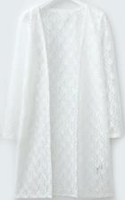 Romwe Long Sleeve Lace White Top