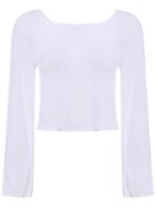 Romwe Bell Sleeve Open Back Knotted T-shirt