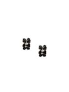 Romwe Black Elegant Flower Rhinestone Earrings