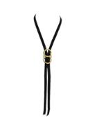 Romwe Fashion Black Suede Long Chain Necklaces