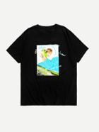 Romwe Men Creative Doodle Graphic Tee