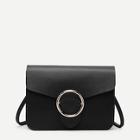 Romwe Ring Buckle Front Pu Bag