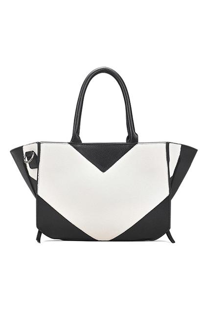 Romwe Color Blcok Zippered Bag