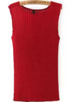 Romwe Pleated Red Tank Top