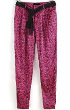 Romwe With Belt Speckled Print Pant