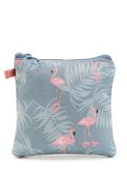 Romwe Flamingo & Jungle Print Makeup Bag