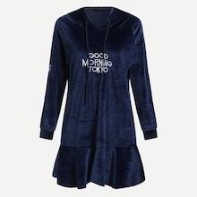 Romwe Letter Embroidery Hooded Sweatshirt