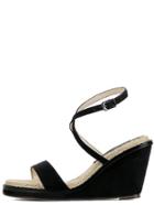Romwe Black Cross Front Wedges Sandals