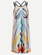 Romwe Multicolor Print Criss Cross Shift Beach Dress