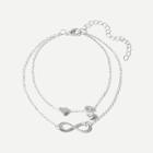 Romwe Letter S Detail Layered Chain Anklet