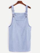 Romwe Striped Pinafore Dress With Pocket