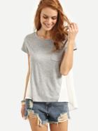 Romwe Colorblock Short Sleeve T-shirt