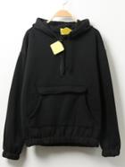 Romwe Hooded Drawstring Thicken Black Sweatshirt With Pocket