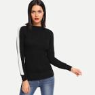 Romwe Colorblock Sleeve Skinny Jumper