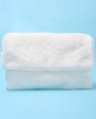 Romwe Elegant Magnetic Buckle White Clutches