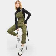 Romwe Tape Panel Zip Detail Dual Pocket Pinafore Jumpsuit