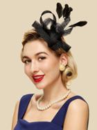 Romwe Floral Hair Fascinator With Feather