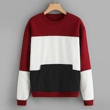 Romwe Cut And Sew Pocket Sweatshirt