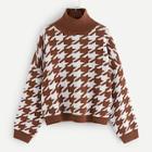 Romwe Stand Collar Drop Shoulder Sweater