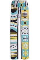 Romwe Multicolor Geometric Print Loose Pant