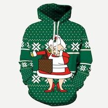 Romwe Men Christmas Snowflake Print Hooded Sweatshirt