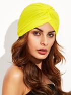Romwe Yellow Pleated Turban Hat