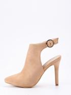 Romwe Faux Suede Pointed-toe High Vamp Pumps - Beige