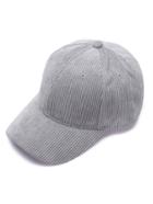 Romwe Grey Solid Color Corduroy Casual Baseball Cap