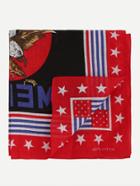 Romwe Red American Flag Eagle Print Small Square Scarf
