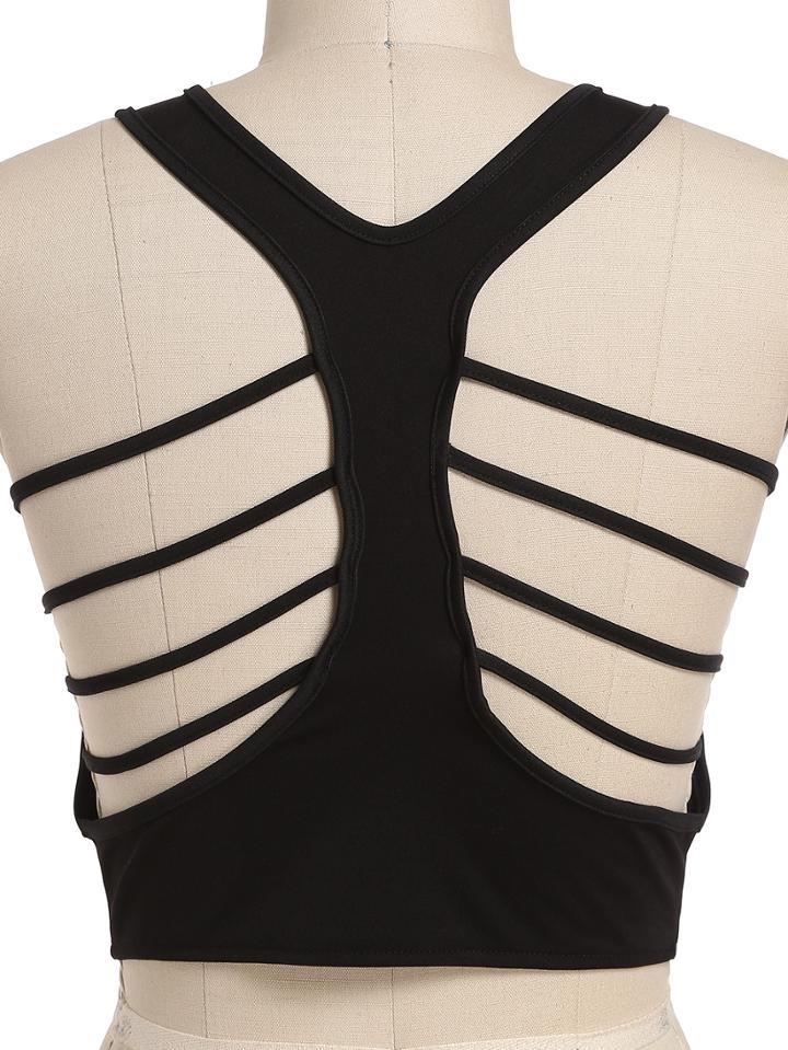 Romwe Y-back Hollow Tank Top