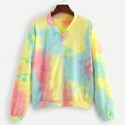 Romwe Tie Dye Zip-up Jacket
