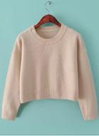 Romwe Crop Knit Beige Sweater