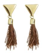Romwe Gold Plated Rope Tassel Earrings