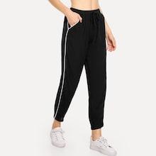 Romwe Slant Pocket Striped Side Pants