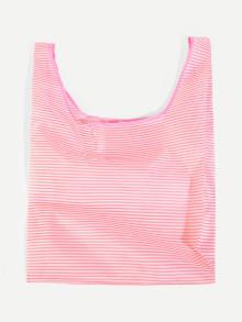 Romwe Stripes Pvc Tote Bag