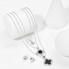 Romwe Flower Pendant Layered Necklace & Earrings