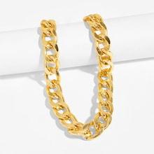 Romwe Crude Metal Chain Necklace