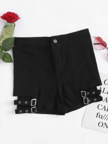 Romwe Belted Detail Shorts