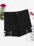 Romwe Belted Detail Shorts