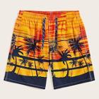 Romwe Guys Coconut Tree Print Bermuda Shorts