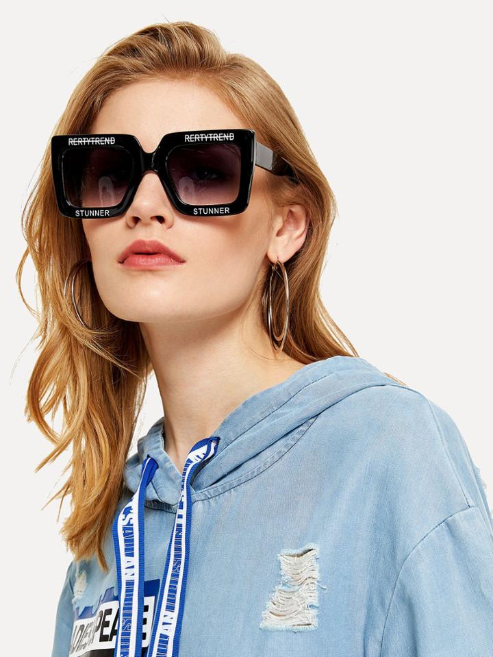 Romwe Oversized Square Sunglasses