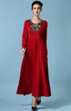 Romwe With Bead Embroidered Long Sleeve Dress