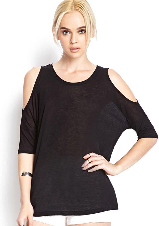 Romwe Off-shouler Batwing Loose T-shirt
