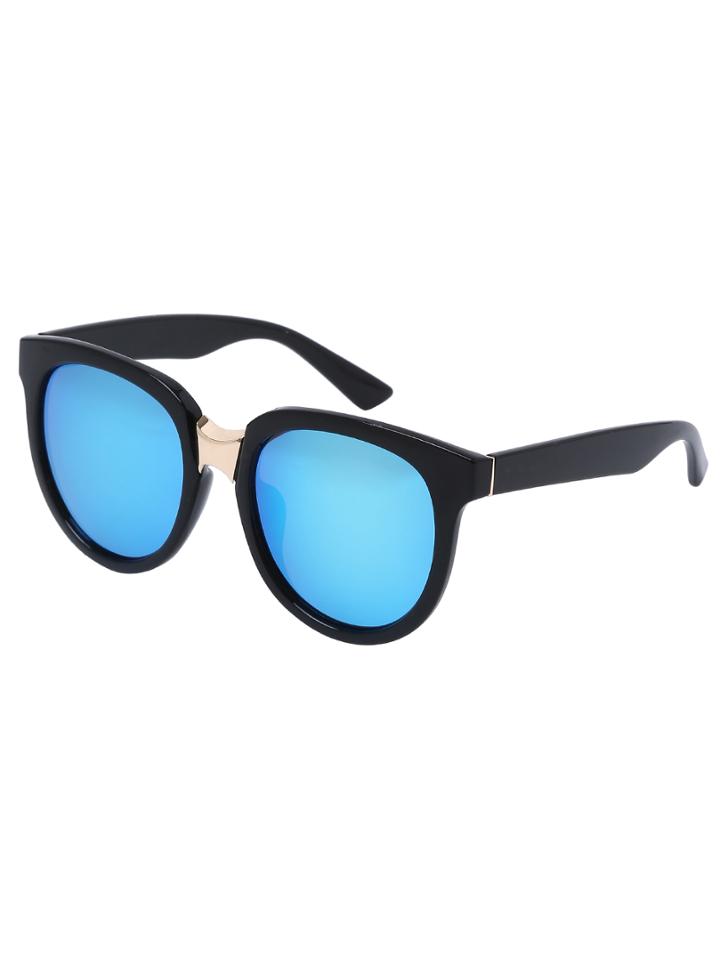 Romwe Blue Lenses Oversized Round Sunglasses