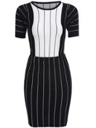 Romwe Short Sleeve Top With Vertical Striped Skirt