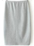 Romwe Grey Split Bodycon Pencil Skirt