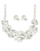 Romwe Silver Imitation Pearl Jeweley Set For Wedding