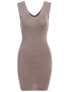 Romwe V Neck Knit Bodycon Khaki Dress